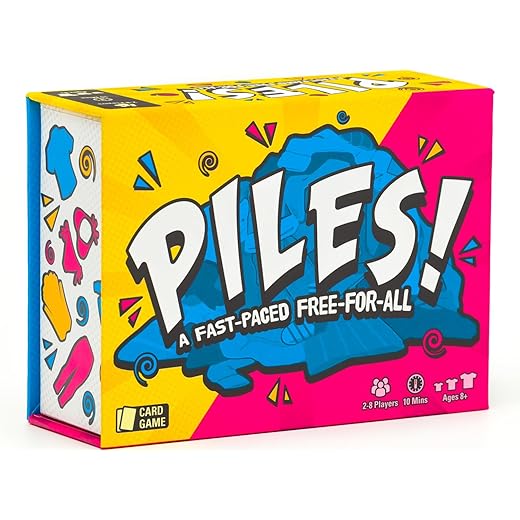 Piles – Card Games – Family Games – for Kids 8 and Up – for Adults – Family Game Night – Travel & Memory Game – Party Games – 10 Mins