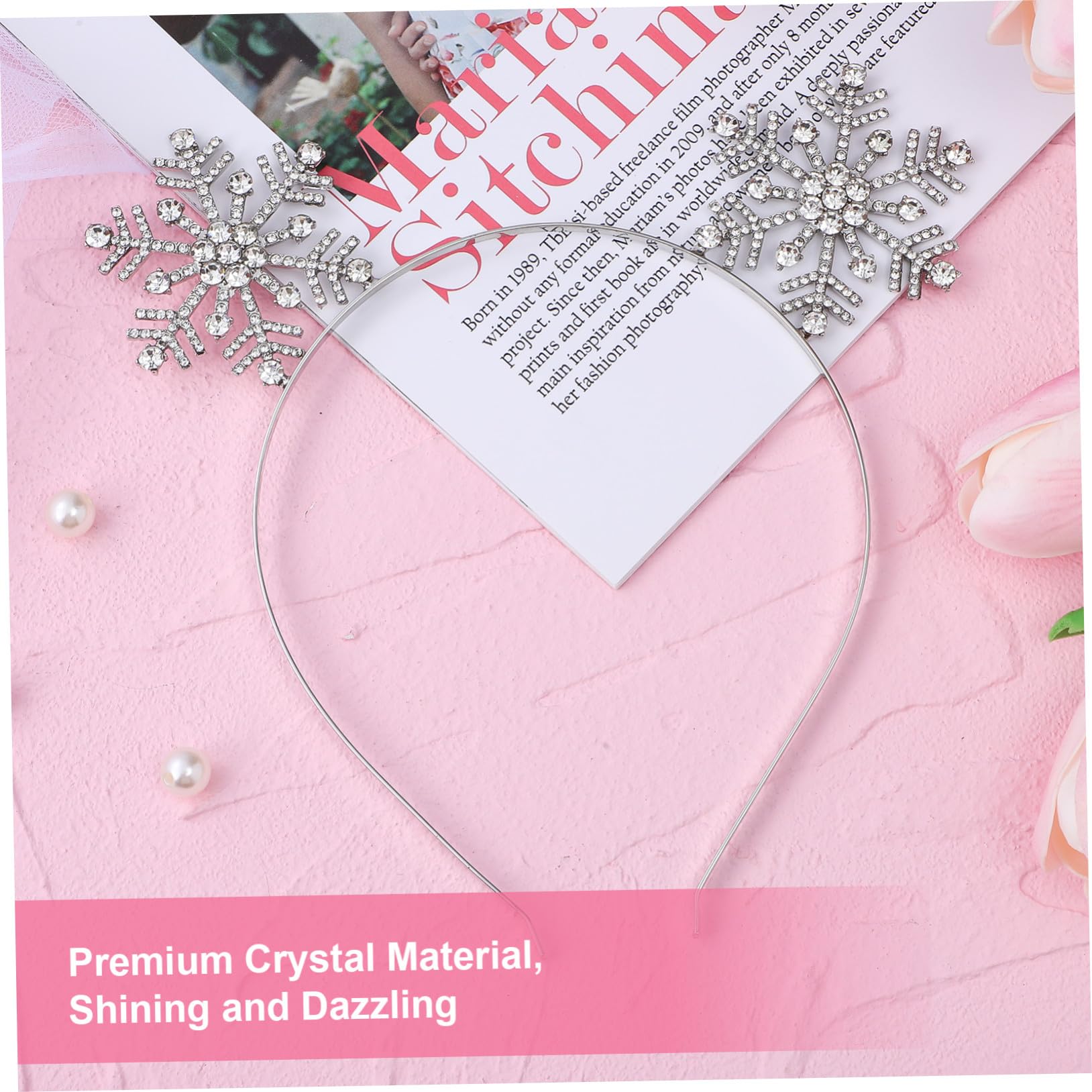 3 pezzi Fascia Capelli Donna con Cristalli di Decorazione Natalizia Glitterata per Feste e Cosplay Cerchietti Leggeri in Lega Resistente per Eventi Invernali