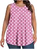 Women Summer Plus Size Tank Tops Trendy Loose Flowy Oversized Crewneck Sleeveless Tunic Spring Beach Vacation Clothes