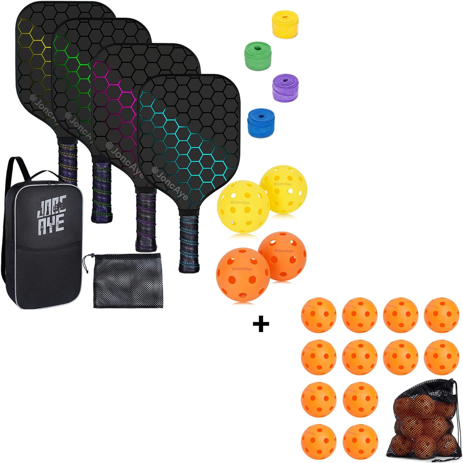 Pickleball Bundle, JoncAye PickleballPaddlesSetof4