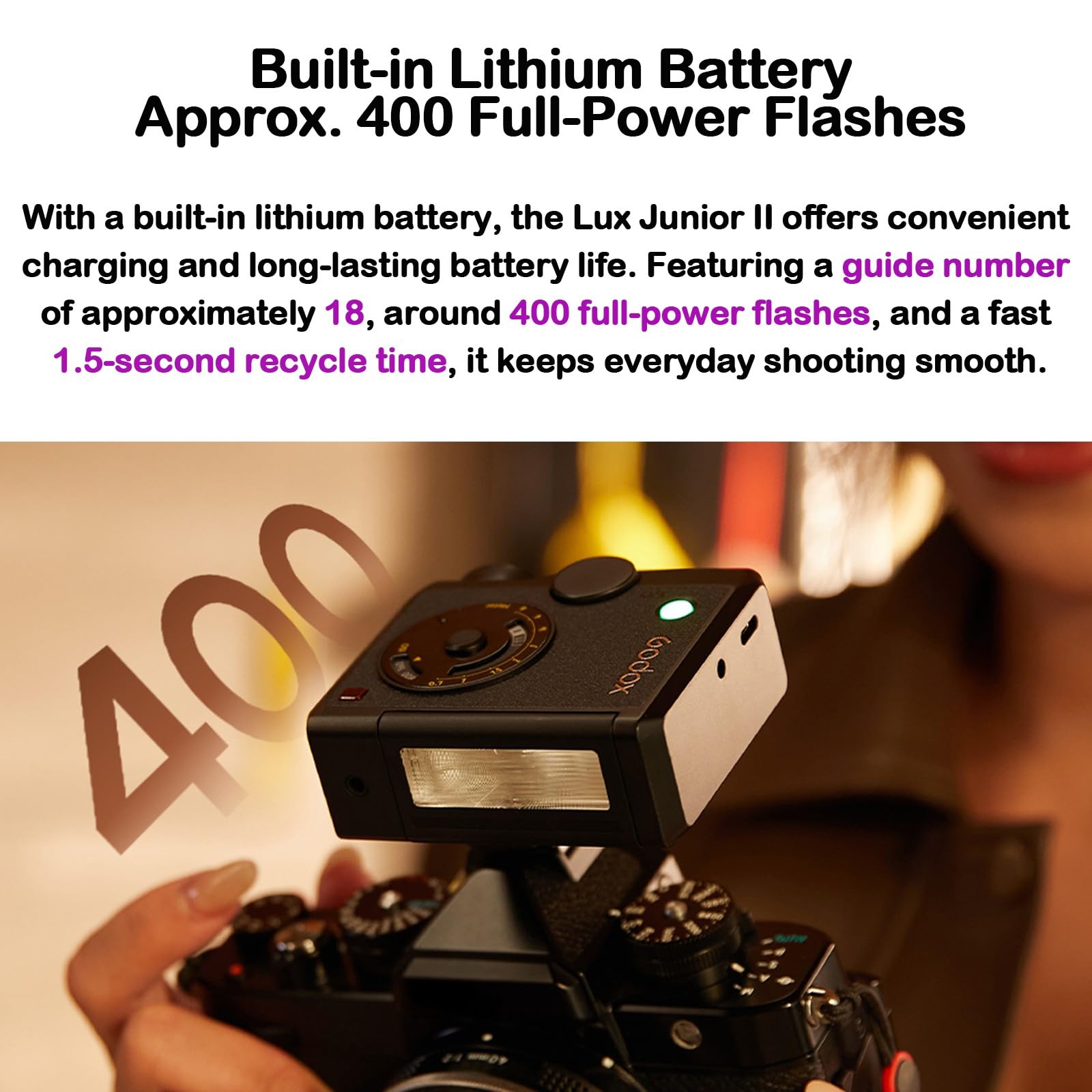 Godox Lux Junior II S Retro Flash Fotocamera per Sony Mini Flash Fotocamera