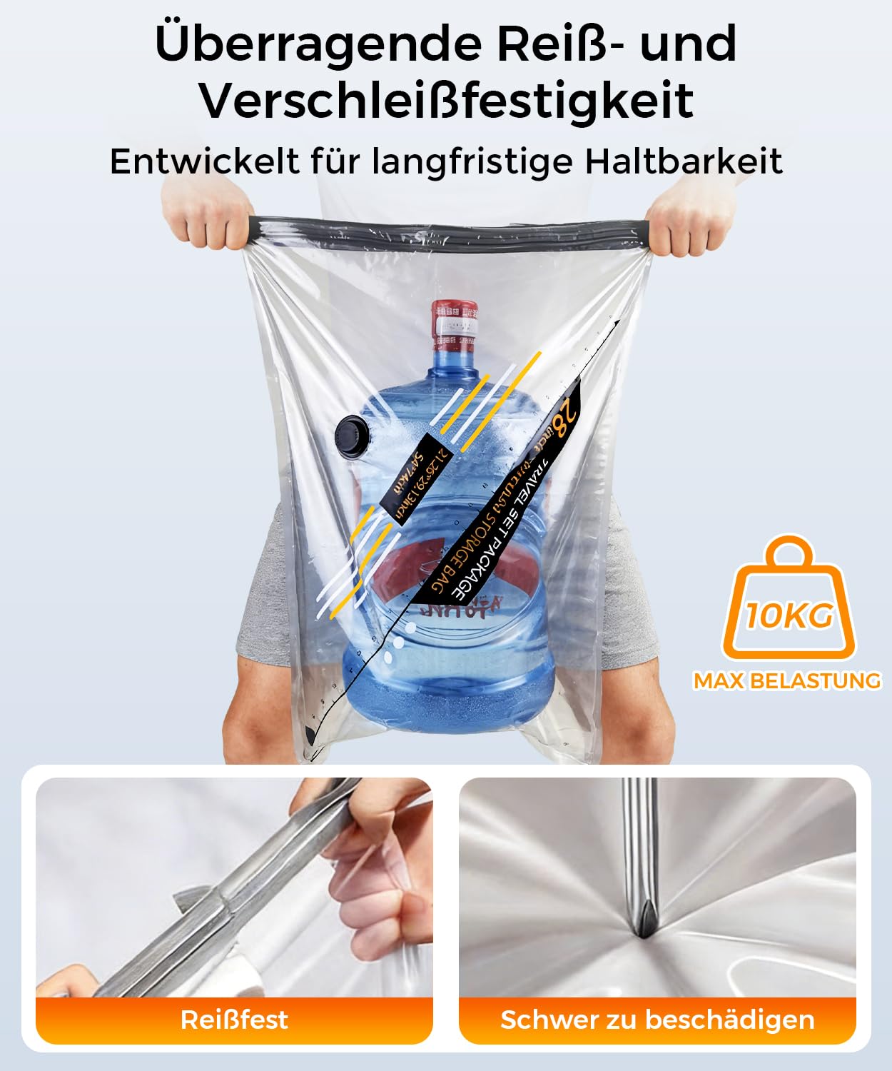 BOYUNSHI Vakuumbeutel für Kleidung Reise mit Kabelloser Vakuumpumpe, 20 Stück (8x 40x54cm, 8x 47x64cm, 4x 54x74cm), Platzsparende Vakuumierbeutel für Reisen, Koffer und Aufbewahrung