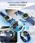 EGV Chargeur sans fil pour Samsung – 3 en 1 Station de recharge sans fil pour Galaxy S25 Ultra S24 S23, Z Fold Flip 7/6, Chargeur de montre amovible pour Galaxy Ultra 8/7, pliable, sans adaptateur, blanc