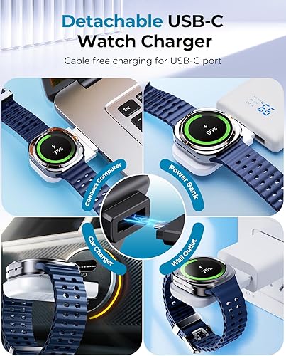 Miniatura 4 de EGV Cargador inalámbrico para Samsung - Estación de carga inalámbrica 3 en 1 para Galaxy S25 Ultra S24 S23, Z Fold Flip 7/6, cargador de reloj