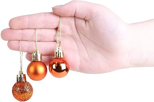 Miniatura 4 de Christmas Concepts - Juego de 25 mini bolas para árbol de Navidad (0.984 pulgadas). Decorados con purpurina, mate y brillante .