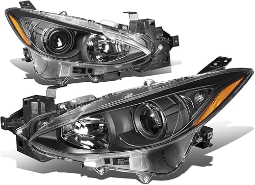 Miniatura 9 de Par de lámparas de montaje de faros delanteros con proyector de esquina ámbar ahumado, compatible con Mazda 3 BM 14-16