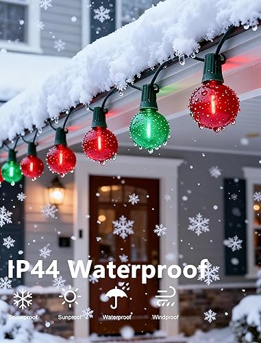 Miniatura 3 de Luces LED transparentes de 50 pies para exteriores, luces LED G40 con 25 bombillas coloridas (2 de repuesto), luces colgantes exteriores para árbol