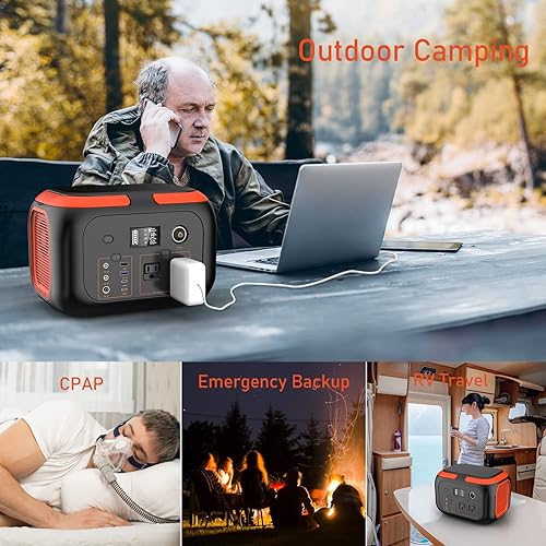 Miniatura 7 de SinKeu Juego de estación de energía portátil de 300 W, batería de litio de reserva de 600 W con salida USB-C de 18 W para campamento, emergencia,