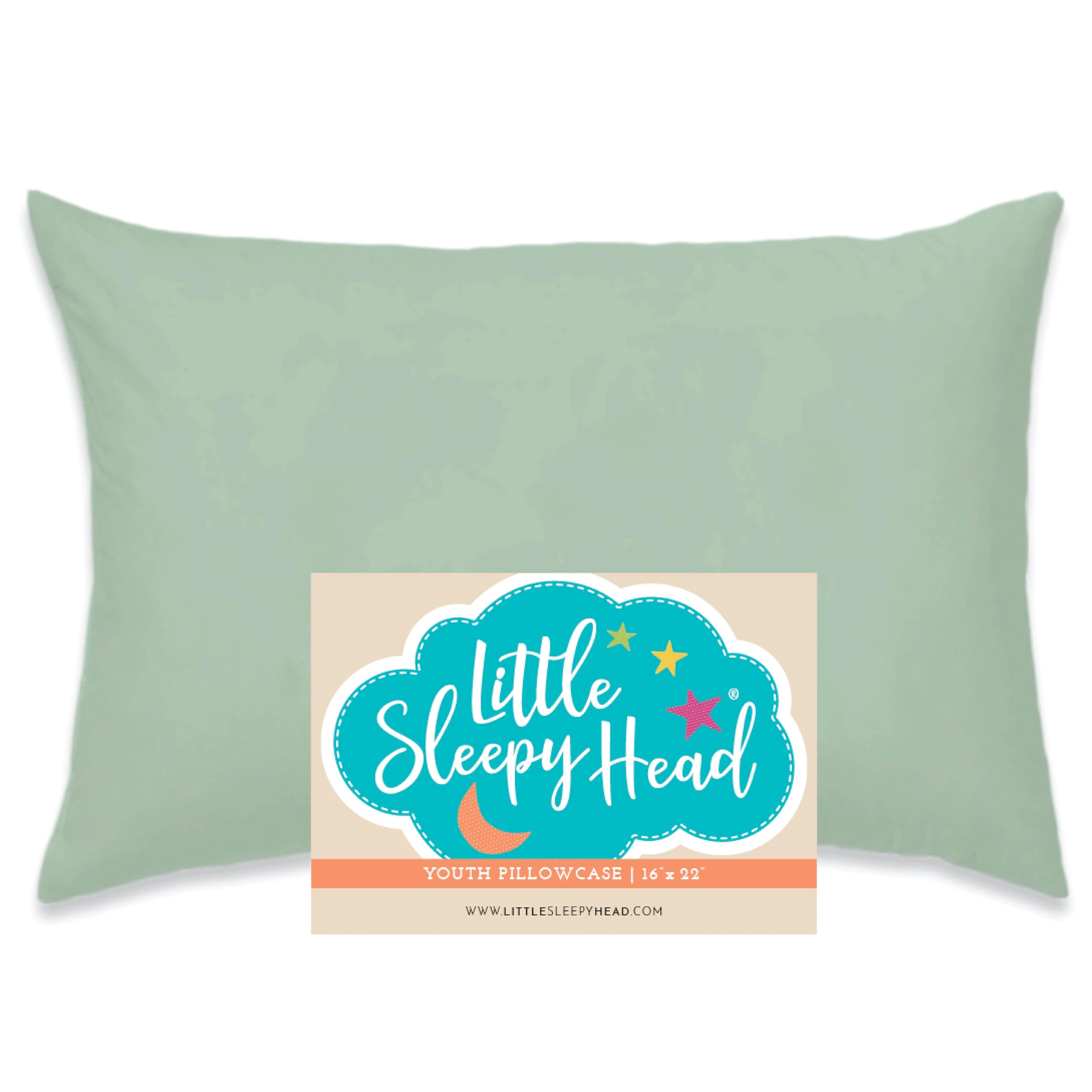 Little Sleepy Head Youth Pillow Case - 100% Made Cotton & Hypoallergenic Pillow Case - Snug Fit Envelope Pillowcase Enclosure - Youth Pillow 16x22