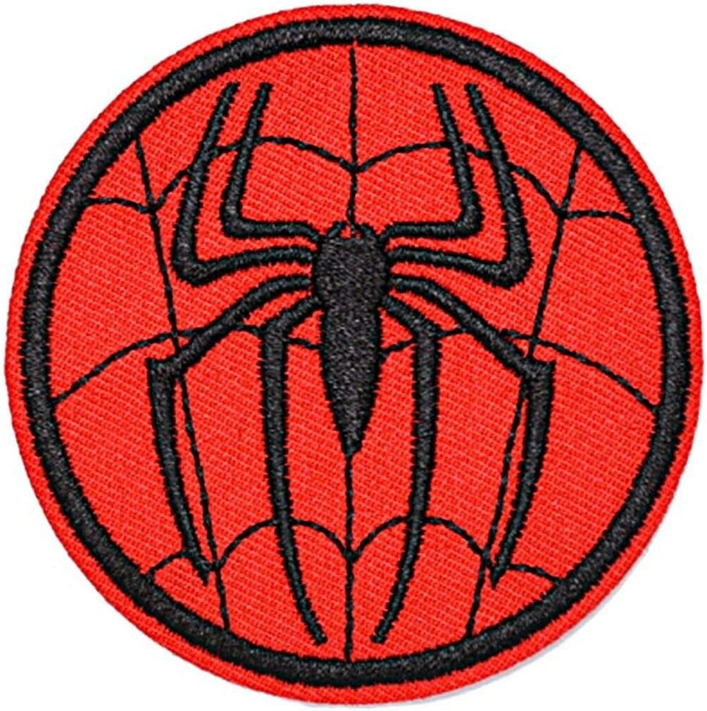 Superhero Spider Logo Embroidered 3 Inch Diameter Iron on Patch