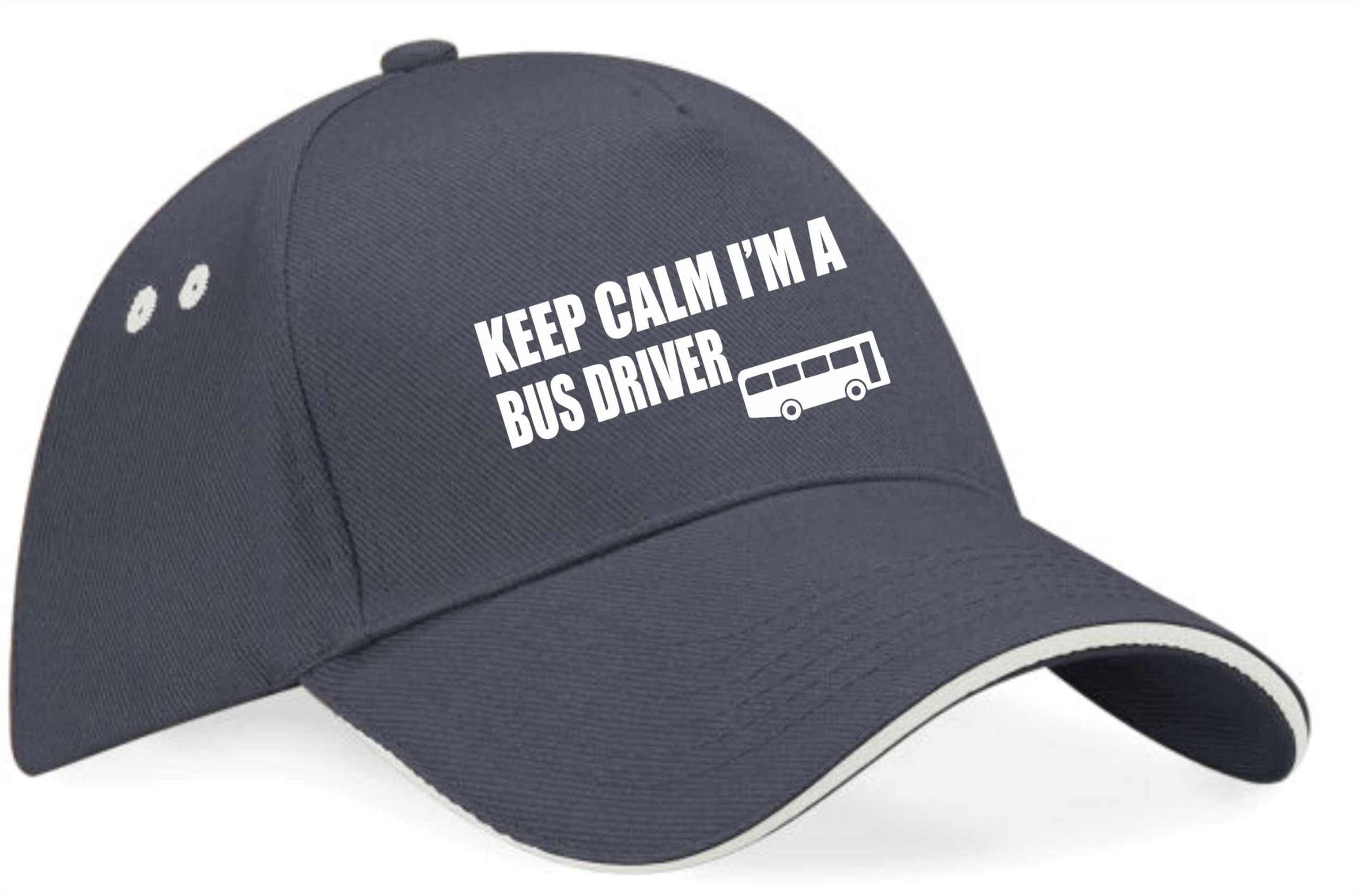Print4U Keep Calm I'm Bus Driver Baseball Cap Funny Birthday Gift Men & Ladies Grey