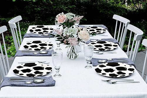 Miniatura 6 de 40 unidades de suministros de fiesta con estampado de vaca, platos de papel de vaca de 7 pulgadas, platos de fiesta para animales de granja,