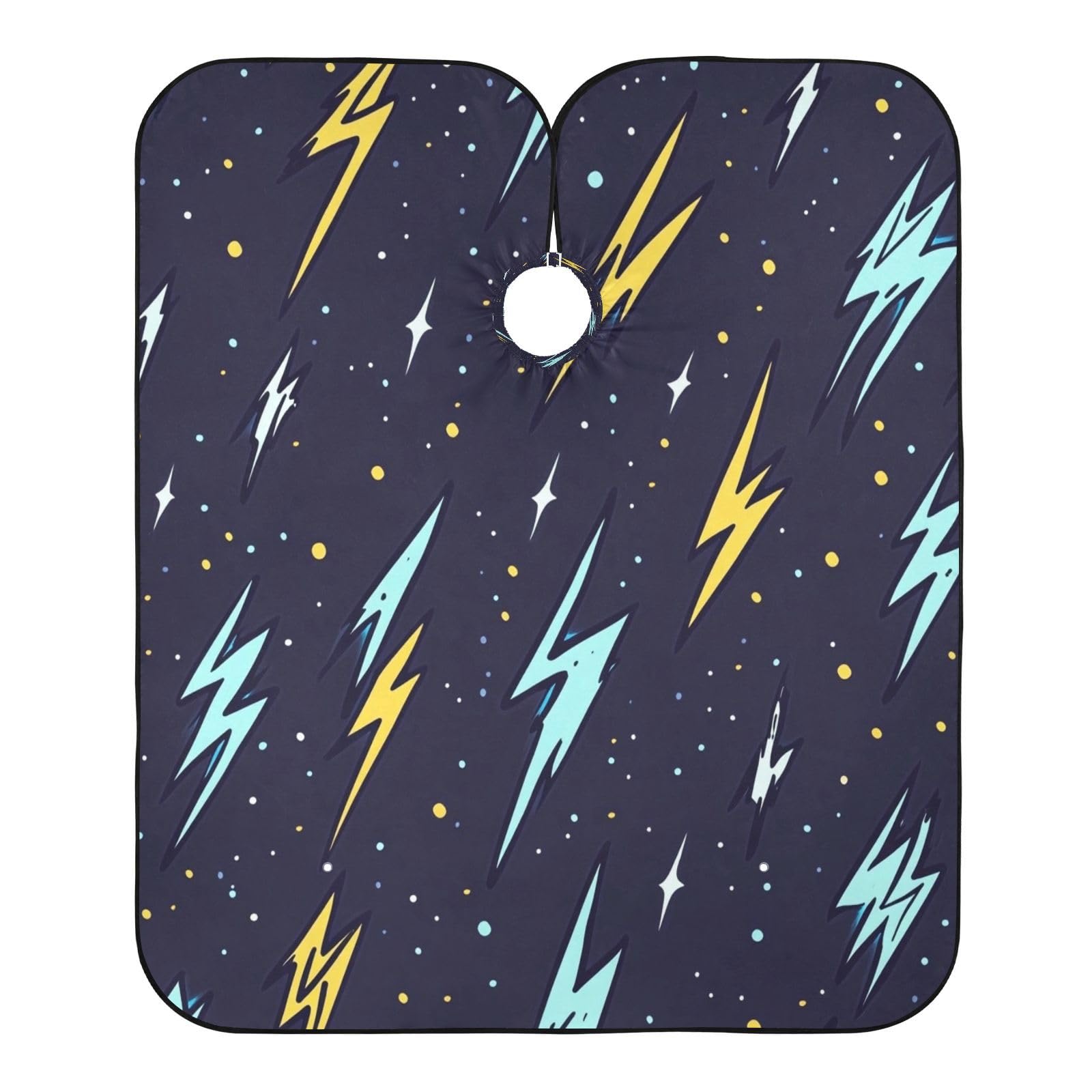 Kigai Cartoon Lightning Hair Cutting Cape for Men & Women Waterproof Barber Cape Professional Hairdressing Salon Styling Apron with Adjustable Closure Snap