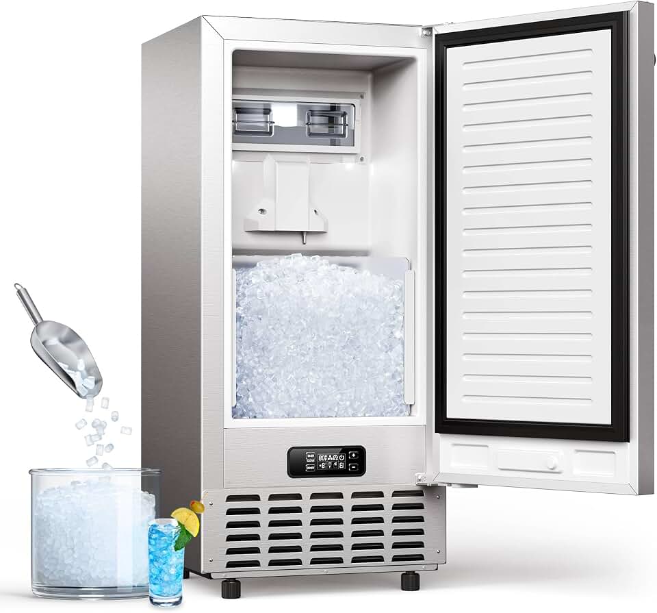 ecozy Under Counter Nugget Ice Maker Machine, Bulit-in & Freestanding