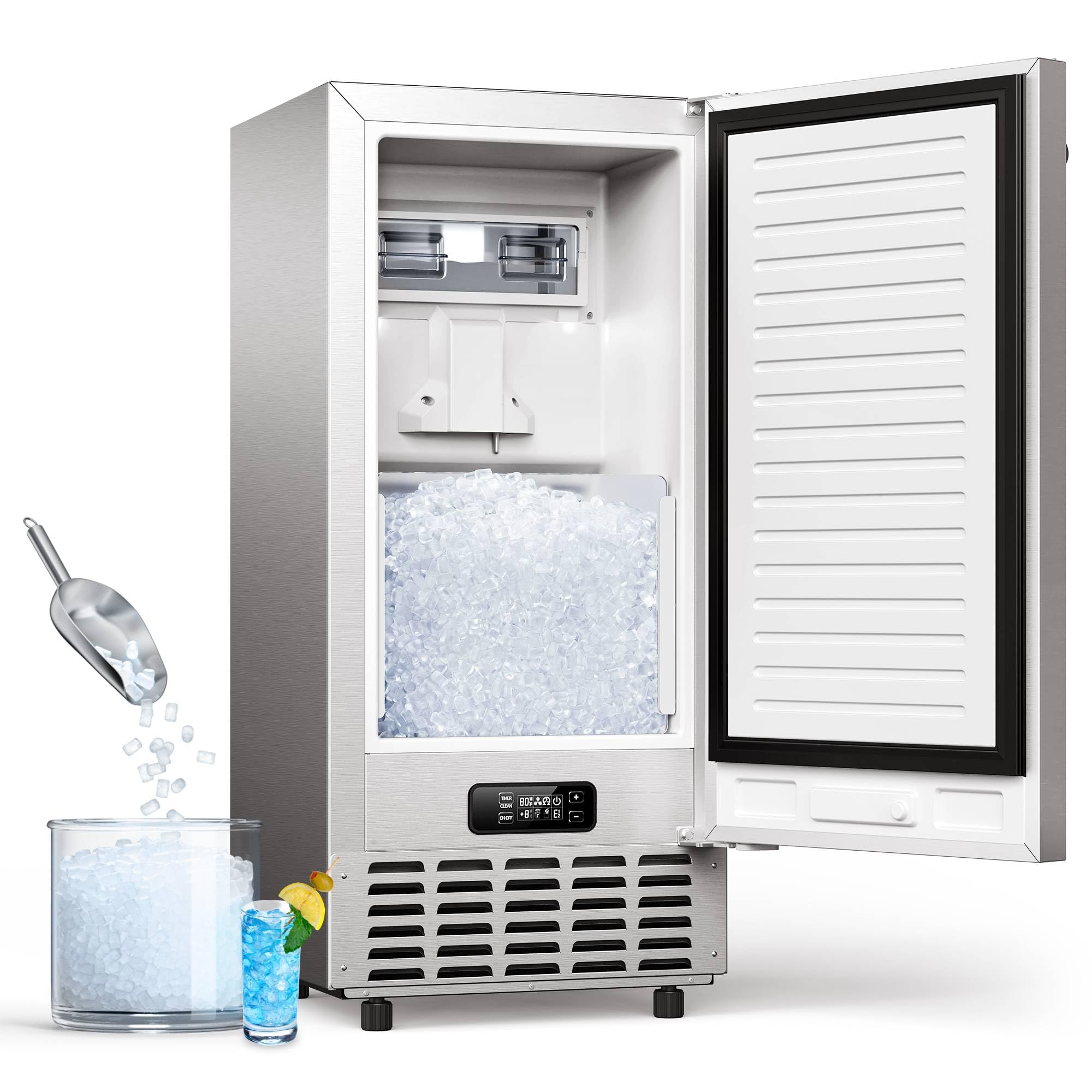 Amazon.com: ecozy Under Counter Nugget Ice Maker Machine, Bulit-in