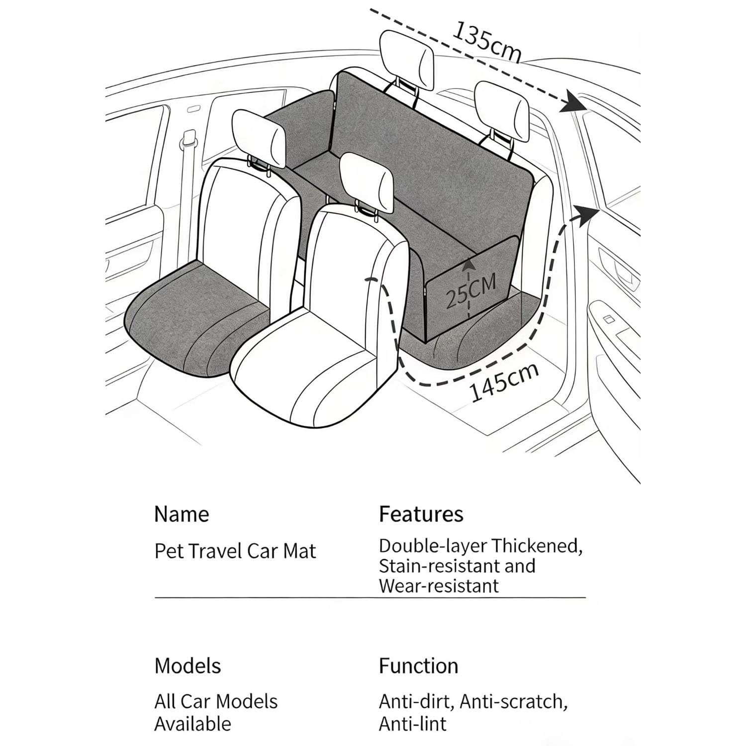 Hundedecke für Auto Rückbank für Land Rover Discovery Sport 7 Seats 2020-2023, Verbesserte Einklappen Autoschondecke Hund Rücksitz mit Seitenschutz & Sichtfenster