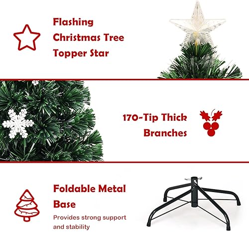 Miniatura 32 de Árbol de Navidad artificial preiluminado de 7.5 pies, árbol de Navidad delgado con 980 puntas de ramas de PVC, 350 luces LED, 75 conos de pino