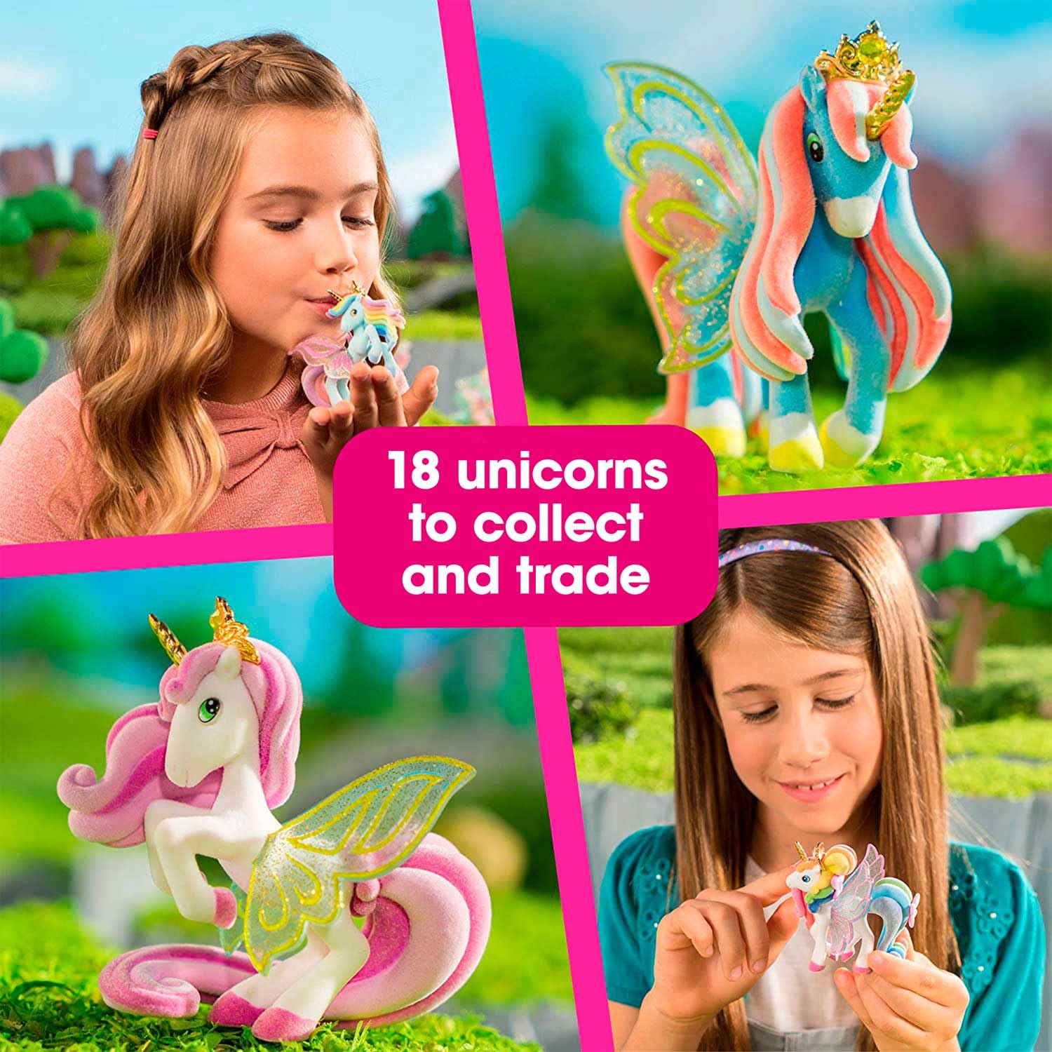 Galupy Unicorn – figurka jednorożca do kolekcjonowania, zabawki jednorożec ze skrzydłami glitter i kryształem Swarovski, prezent dla dziewczynki 3 lata