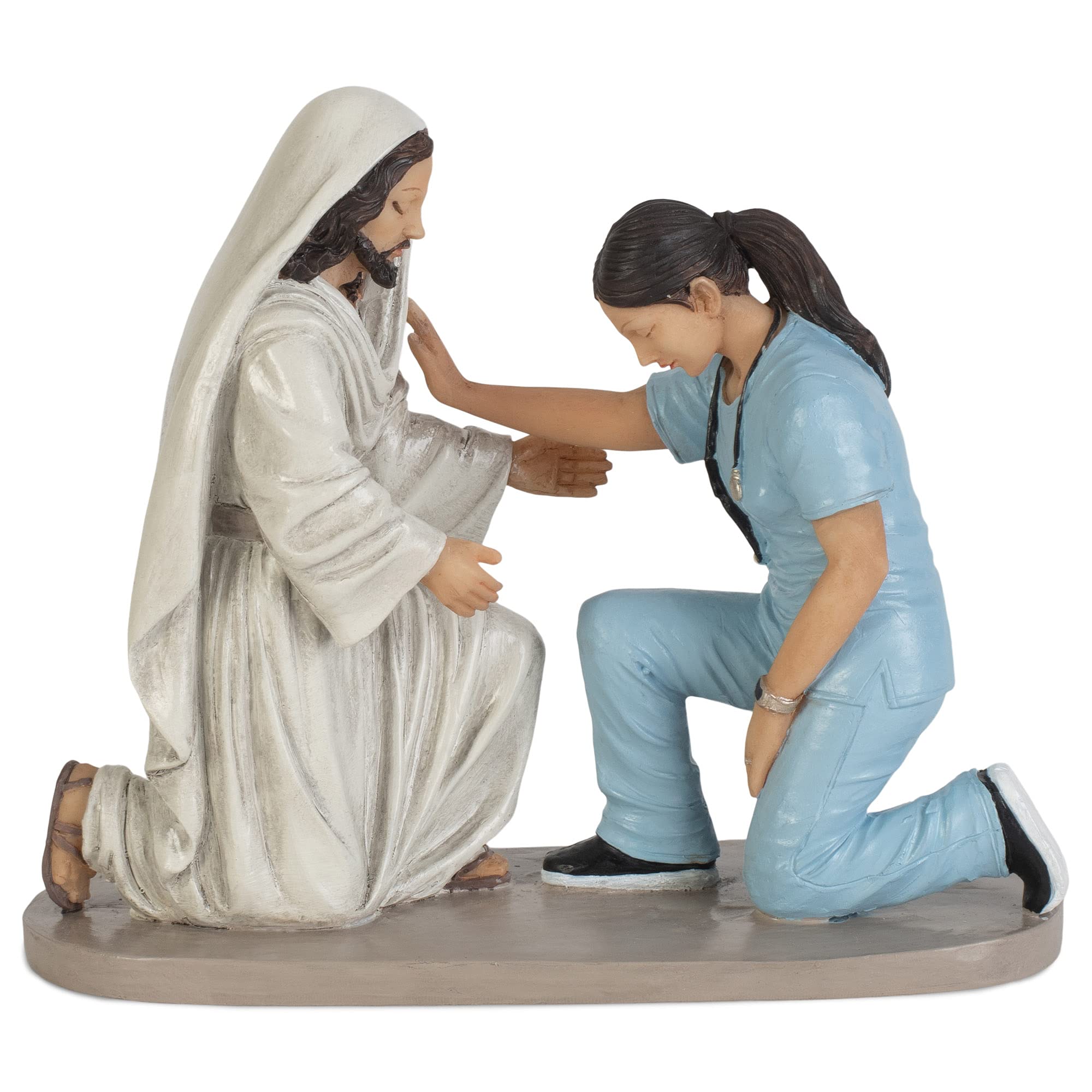 Dicksons ons Praying Nurse with Jesus 5 x 6 Resin Decorative Tabletop Figurine