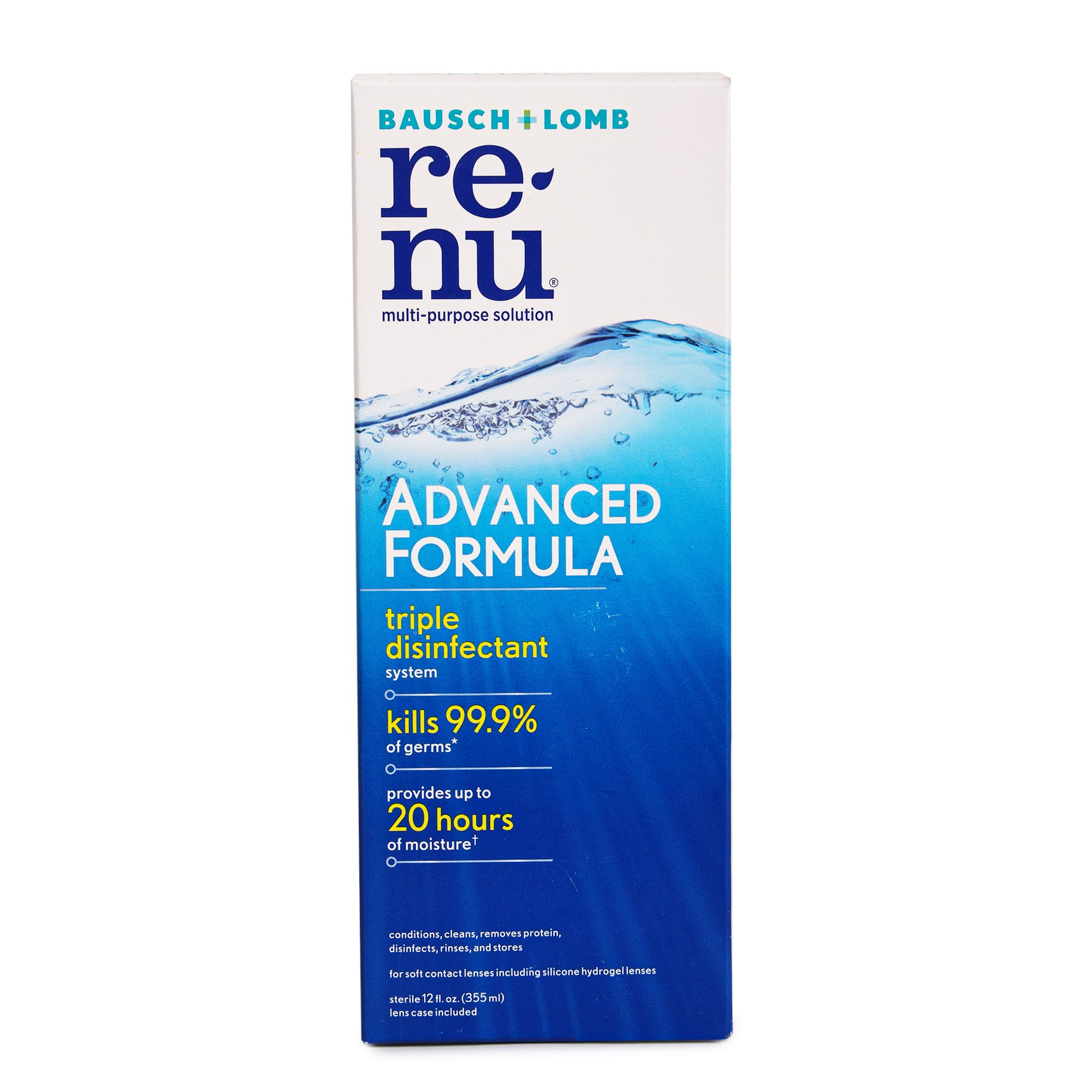 Bausch + Lomb Renu Advanced Multi Purpose Contact Lens Cleaning Solution (355ml) - Pack of 1