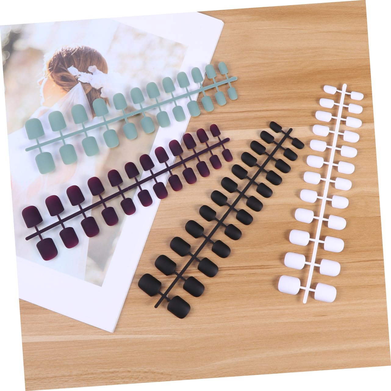 FOMIYES 288stücke Falsche Nägel Mit -finish Farben Kunstnägel Im Kurzen Quadratischen Design Für Nagelstudios Und -nailart Für Jede Gelegenheit