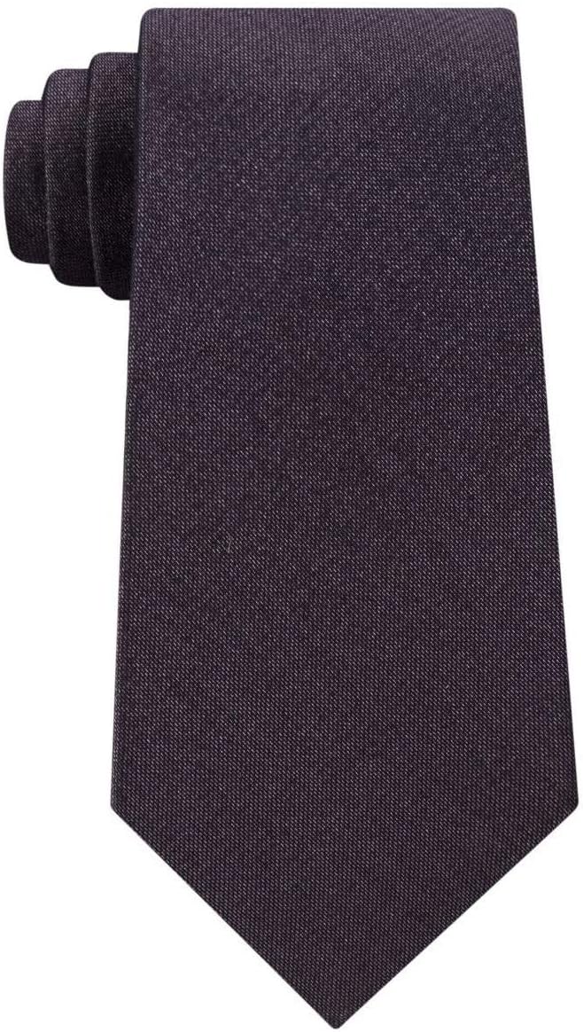 Calvin Klein Mens 2 Unsolid Neck Tie Set, Black, One Size