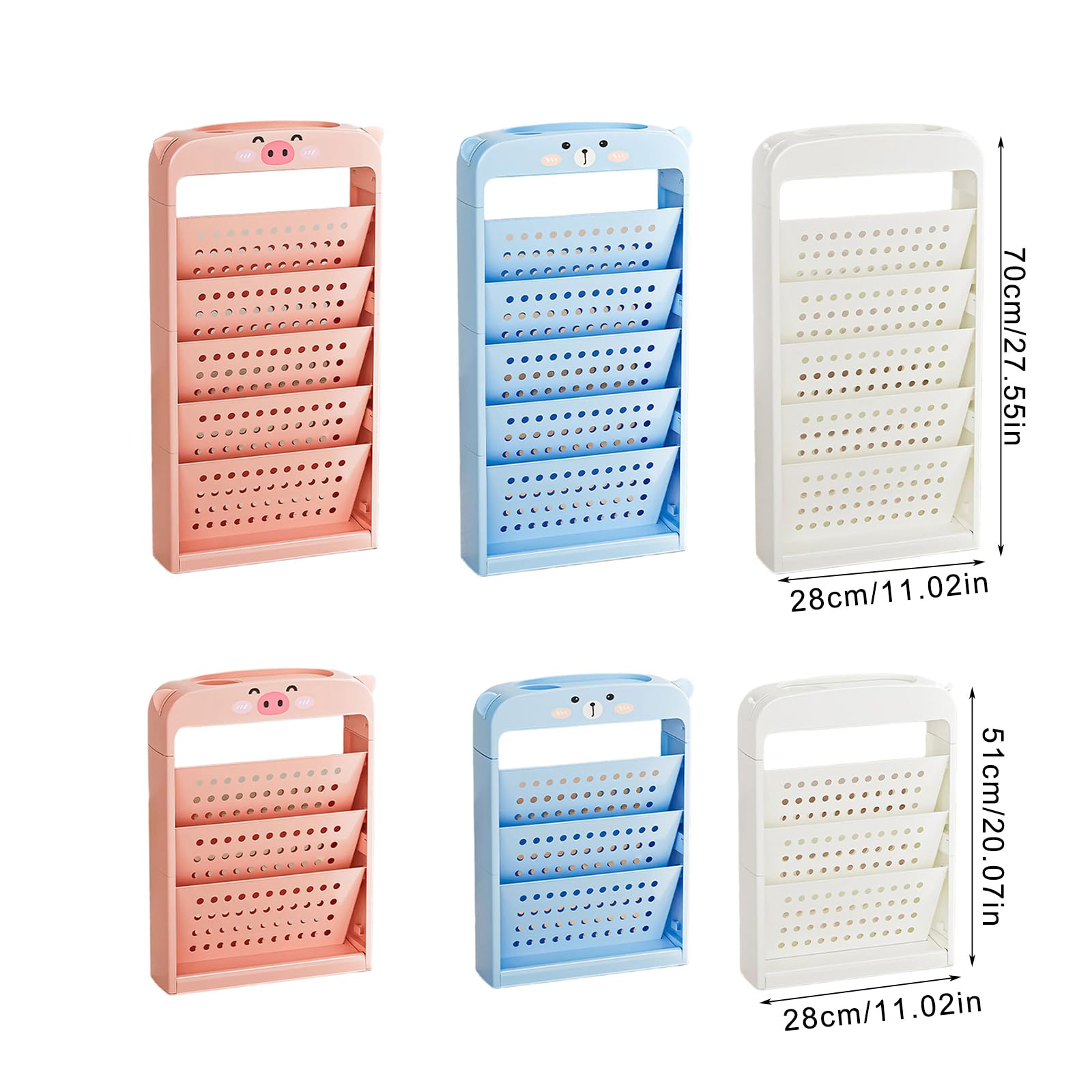 Chariot de rangement à roulettes de grande capacité, organiseur amovible multi-usages pour enfants et adultes