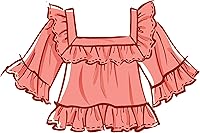 Vista 5 de McCall's Misses' - Kit de patrón de costura con cuello cuadrado, código M8202, tallas XSM-S-M, multicolor