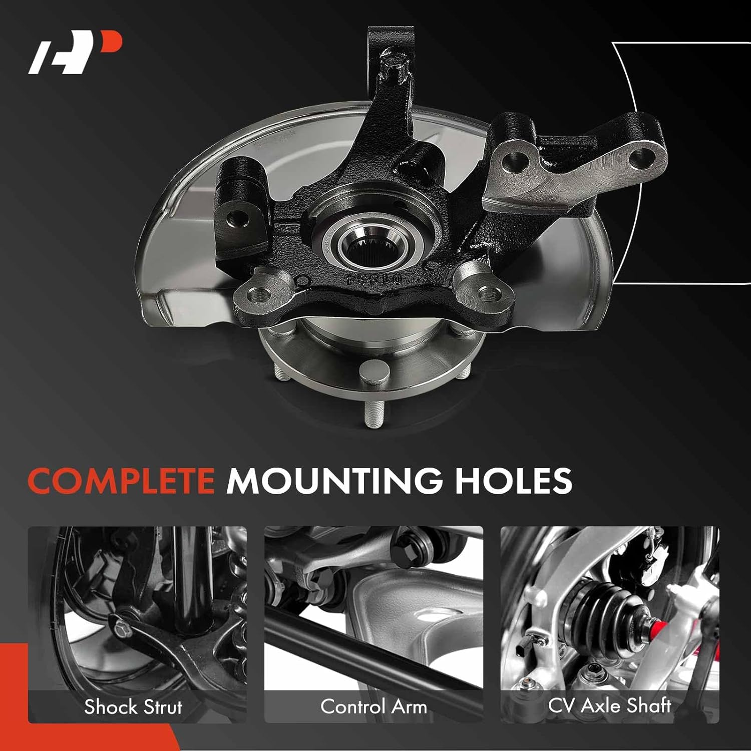 A-Premium Front Left Steering Knuckle & Wheel Bearing Hub Assembly Fit for Jeep Compass Patriot 2007-2017 & Dodge Caliber 2007-2012, Driver Side