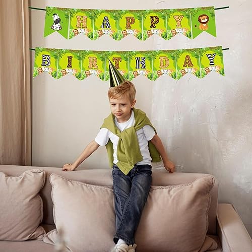 Vista 32 de Cartel de cumpleaños de dinosaurio, decoraciones de fiesta temática de dinosaurios para fiestas de cumpleaños de niños, baby shower Verde,A,Negro