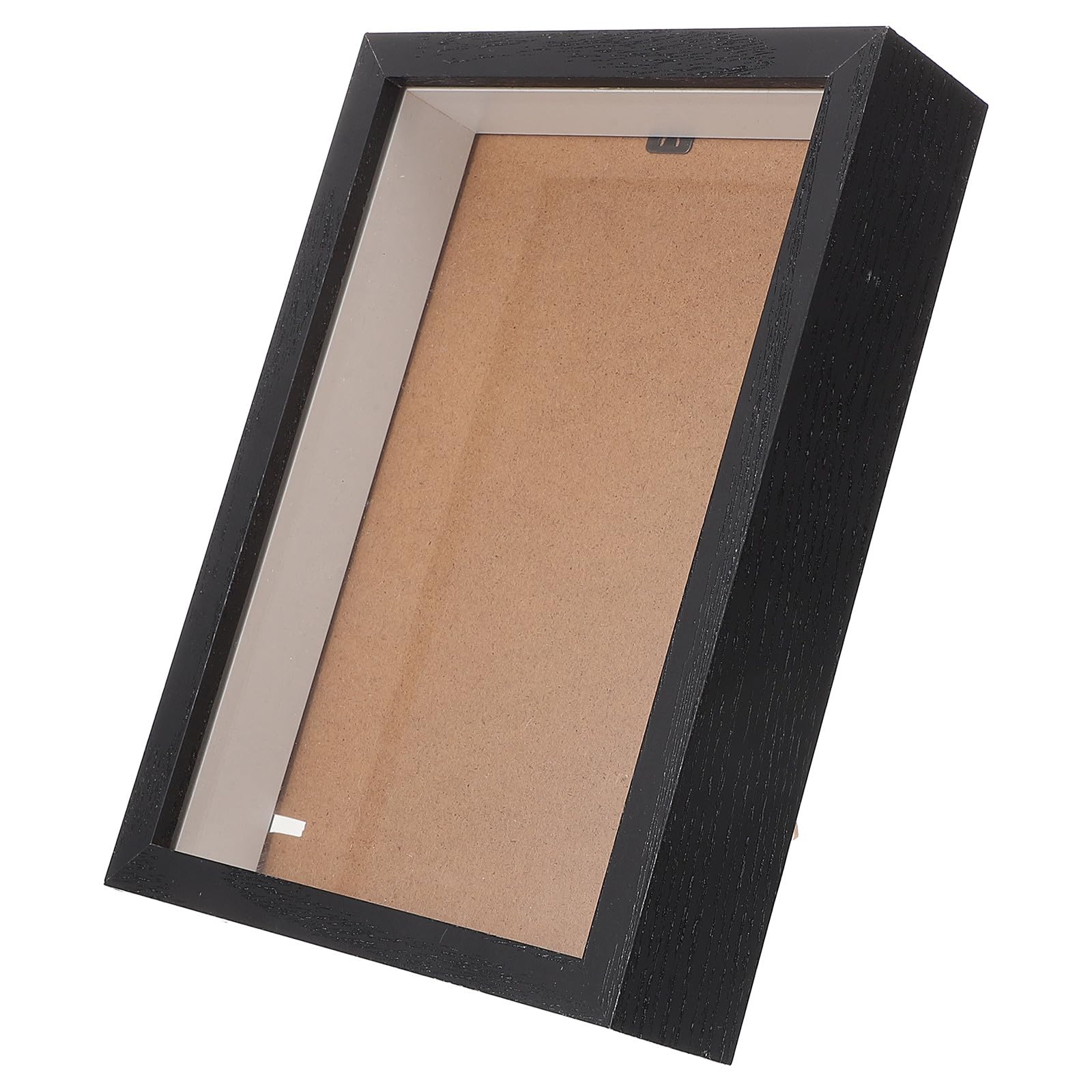 Cadre photo caisse en bois foncé Gatuida et finitions argentées luxe