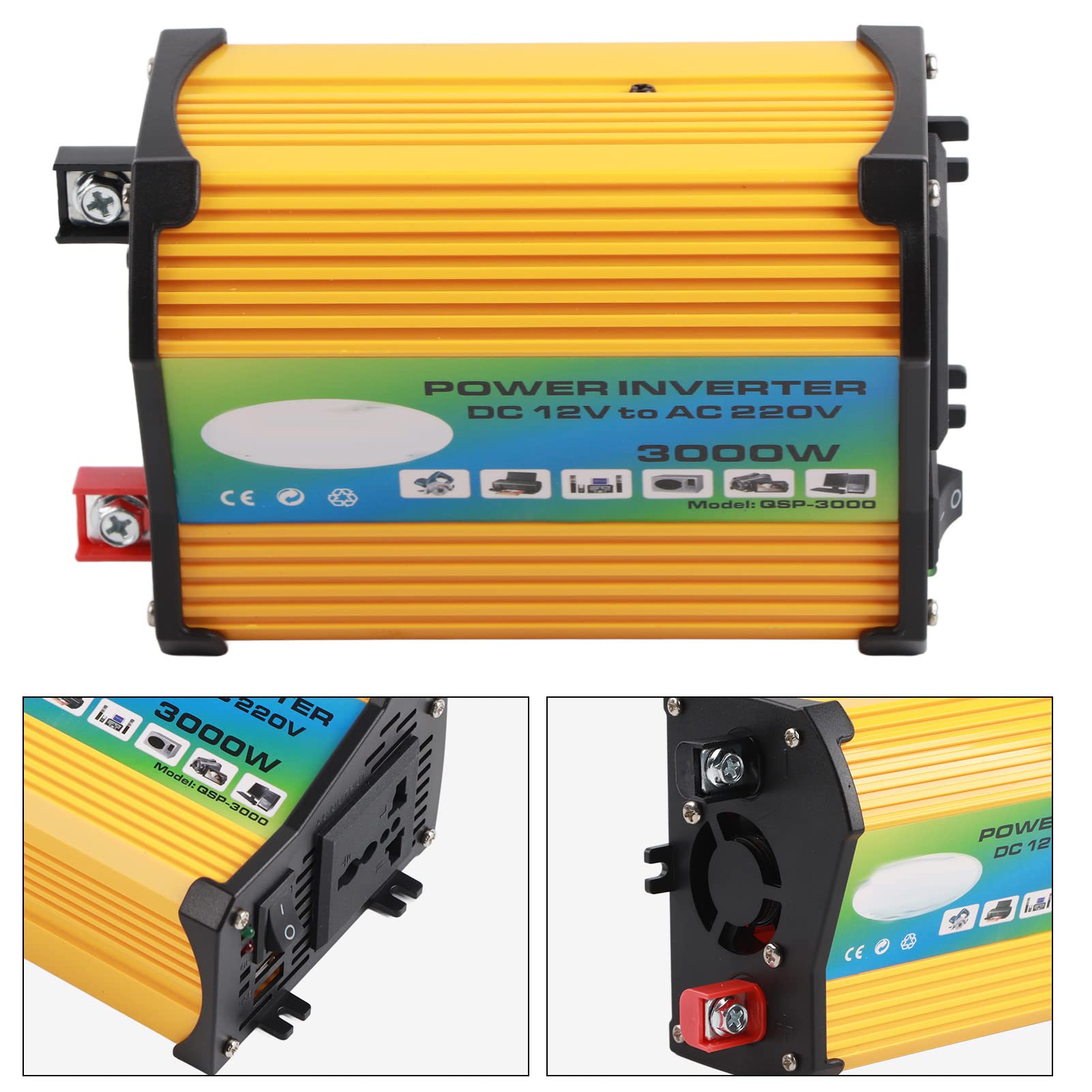 Tnfeeon Convertisseur de Voiture, Onduleur de Voiture 300W avec Deux (12V