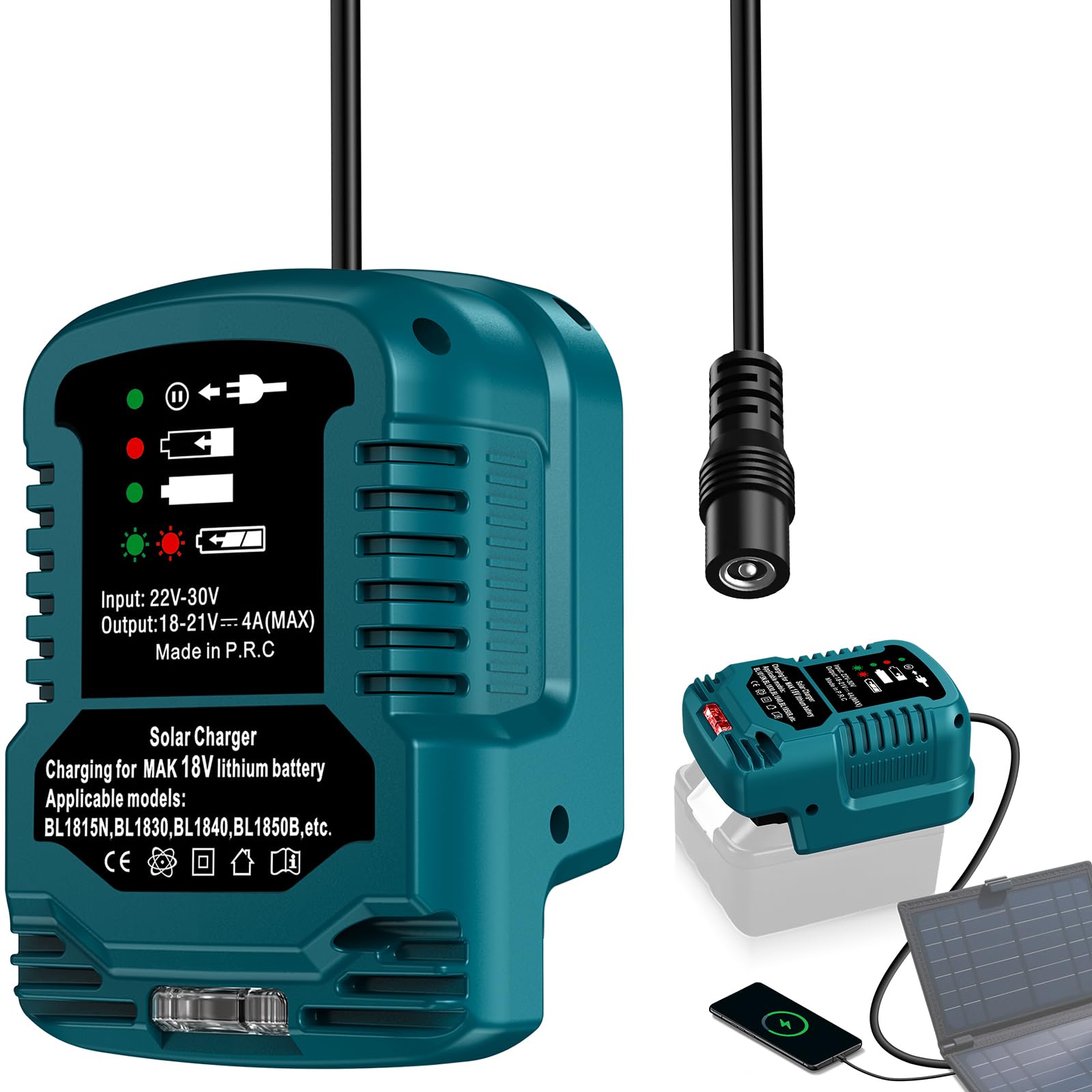 Solar Ladegerät für Makita 18V Akku,Tragbar,Outdoor-Arbeit,Camping