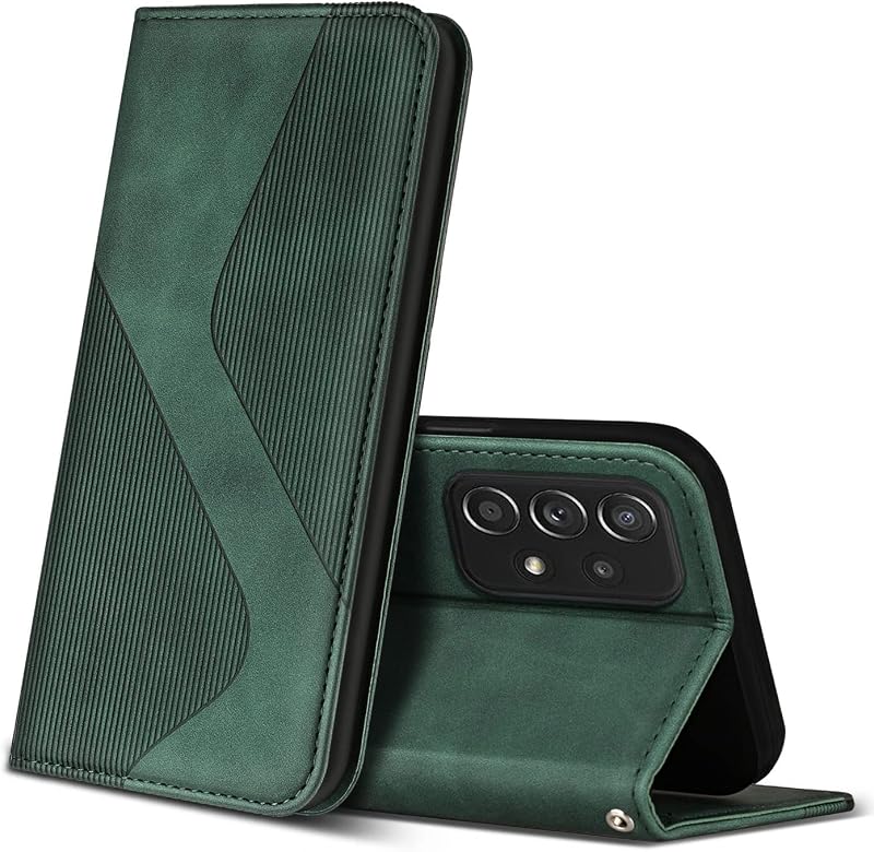 Funda para Samsung Galaxy A52 4G 5G / Galaxy A52s 5G, Funda Libro de Cuero con Ranura para Tarjeta, Wallet Flip Caso Carcasa para Samsung Galaxy A52 4G 5G / Galaxy A52s 5G (Verde)