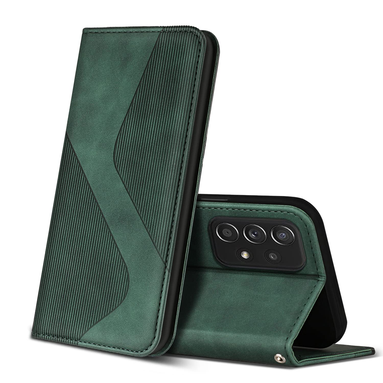 Funda para Samsung Galaxy A52 4G 5G / Galaxy A52s 5G, Funda Libro de Cuero con Ranura para Tarjeta, Wallet Flip Caso Carcasa para Samsung Galaxy A52 4G 5G / Galaxy A52s 5G (Verde)