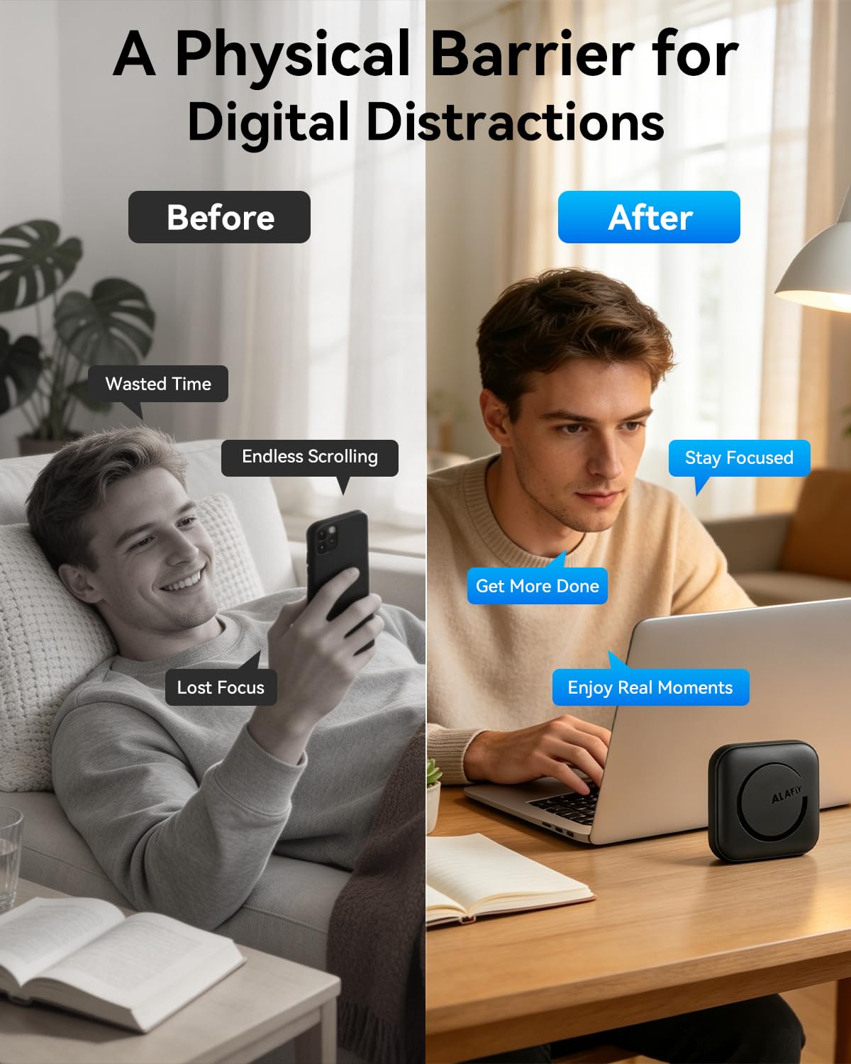 Scatola di Blocco per Smartphone per iPhone – Phone Access Blocker Device, Riduce il Tempo di Schermo, Silenzia Apps/Sites, Migliora Concentrazione e Produttività