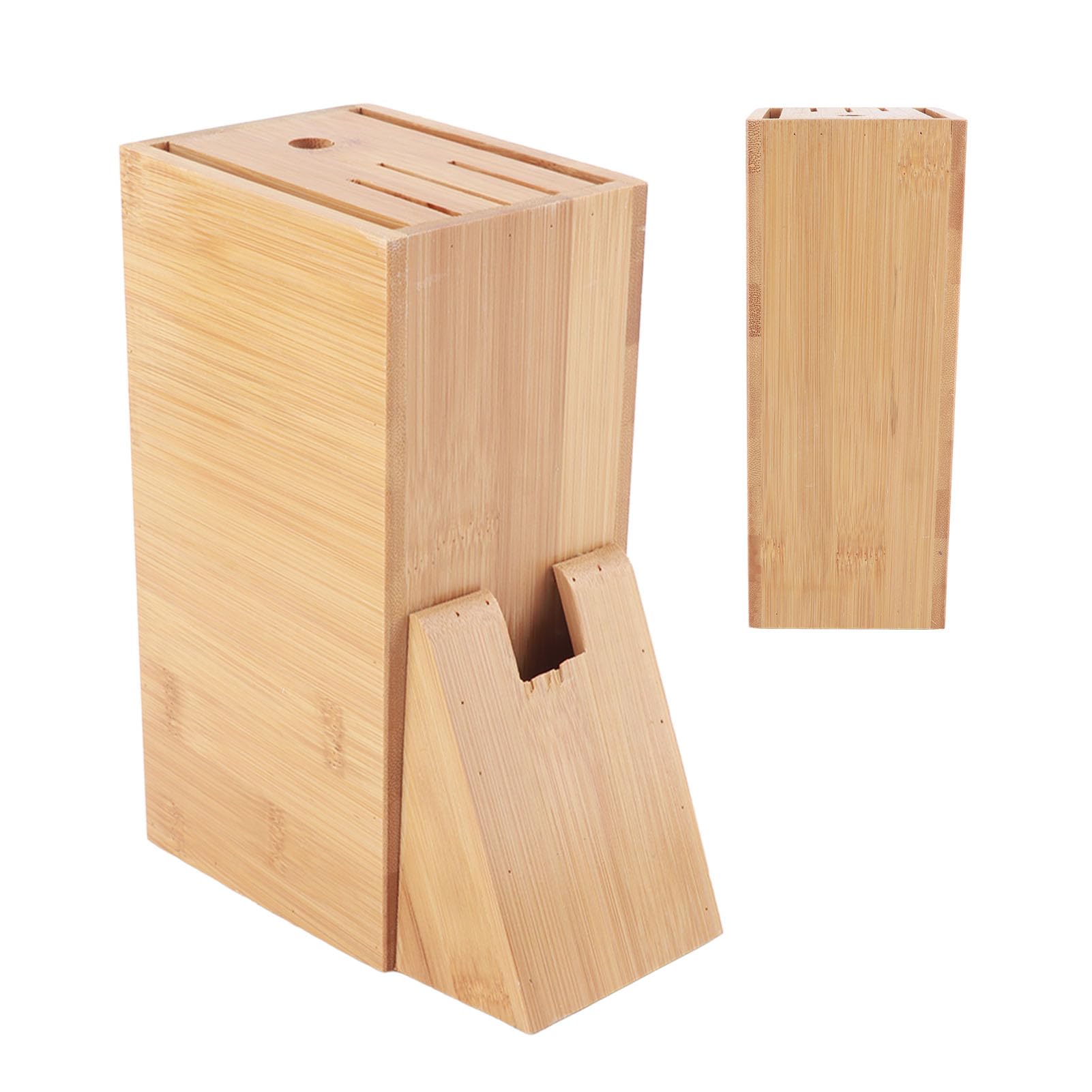 Wooden Knife Block, Knife Rack Kitchen Storage Multifunctional Holes Rack Kitchen Knives Ventilation Proof Holder Convenient Secure Stand to Save Space and Keep Neat