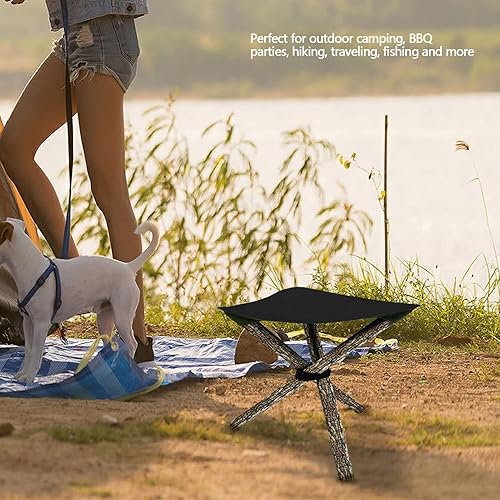 Miniatura 2 de Fdit Trípode taburete de tela portátil plegable hecho a mano triángulo plegable taburete de camping paño para pesca, camping, senderismo, montañismo