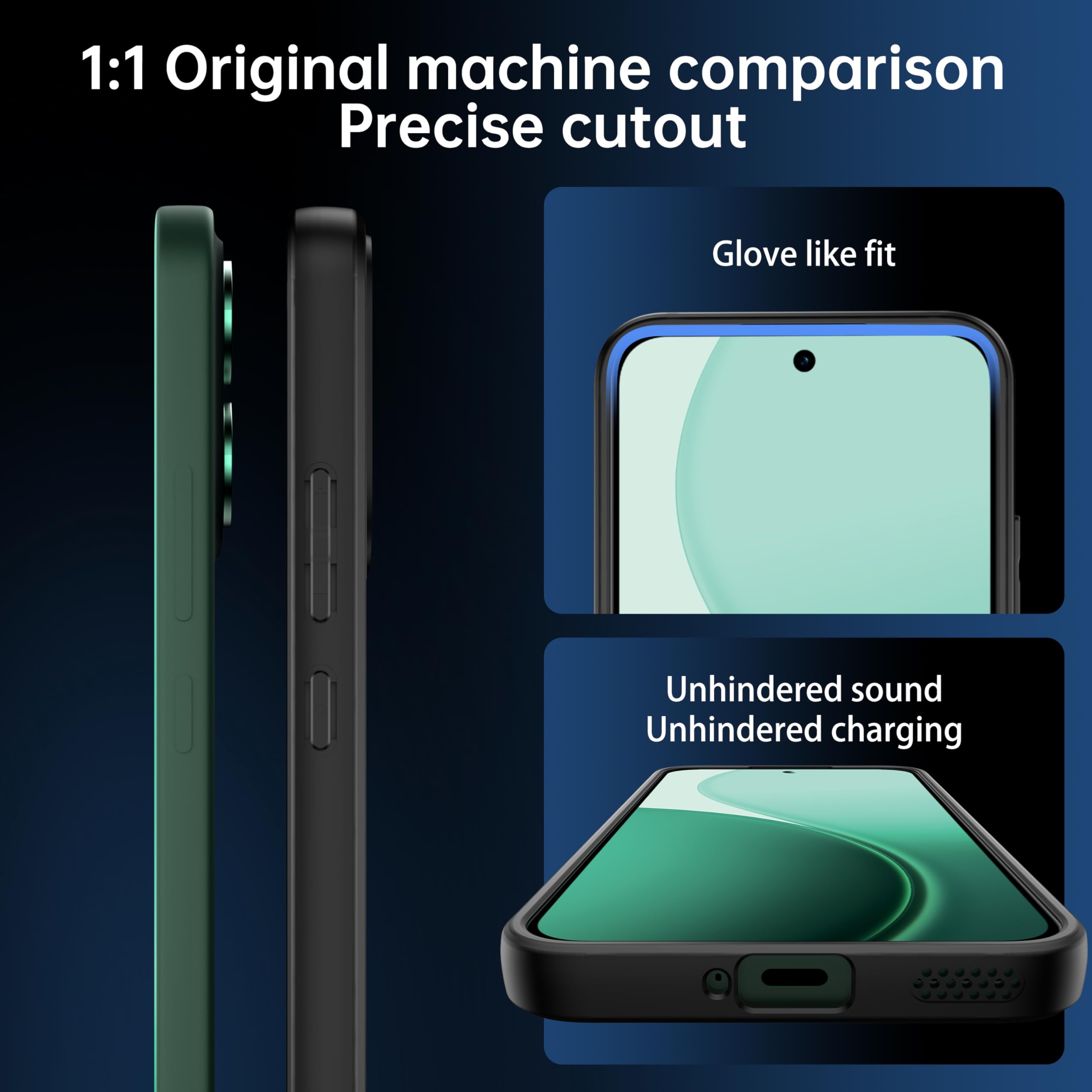 FLLAO Opaca Cover Compatibile con OPPO Reno 14 FS 5G / OPPO Reno 14 F 5G con 2 Vetro Temperato, [Della Fotocamera Protezione] Anticaduta Anti-Graffio Anti-Impronte Hard PC Glassata Custodia Nero