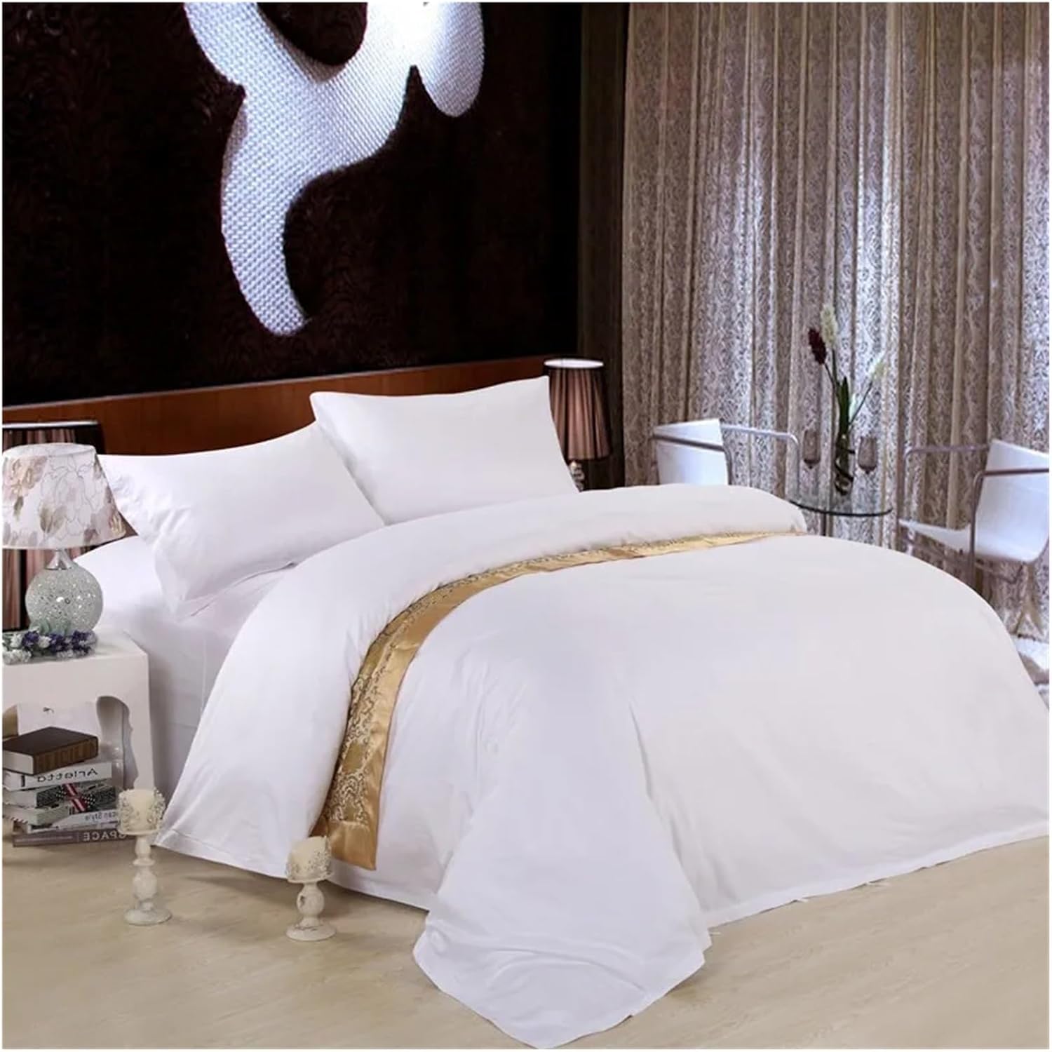 White Duvet Cover Set Queen King Size Luxury Bedding Set Cotton Soft Bedclothes Bed Sheet Pillowcases,Bed