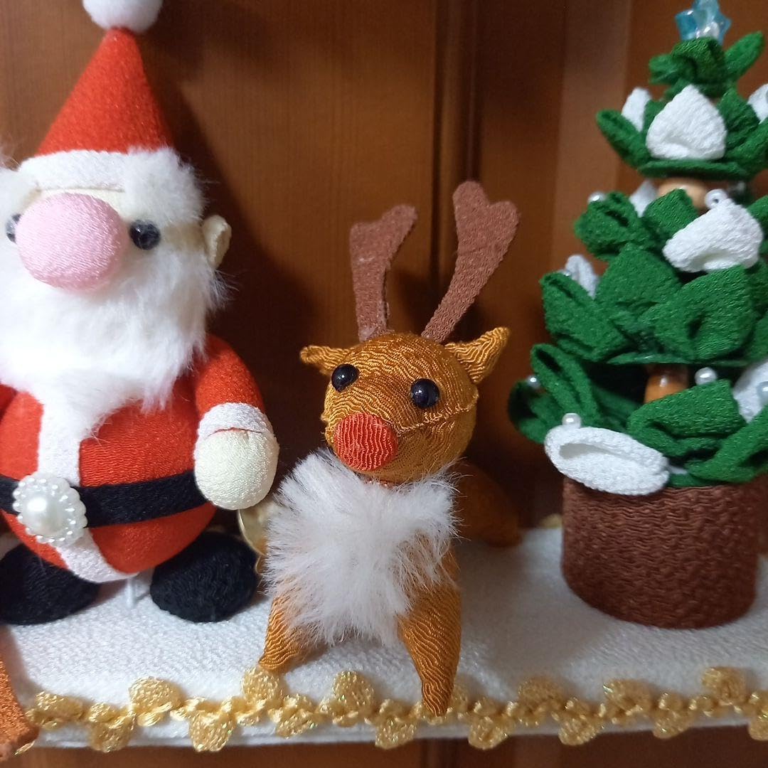 Amazon.co.jp: ちりめん細工 つまみ細工 吊るし飾り クリスマス : おもちゃ