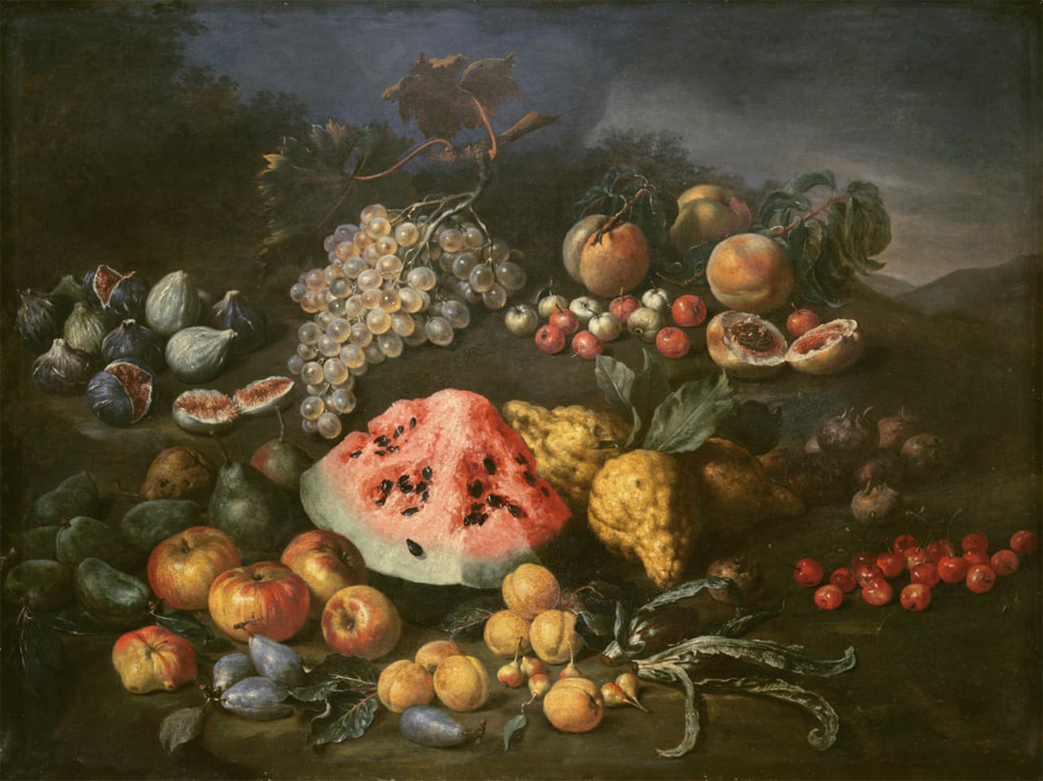 Affiche impression prints toile Bartolomeo Bimbi nature morte 60x90