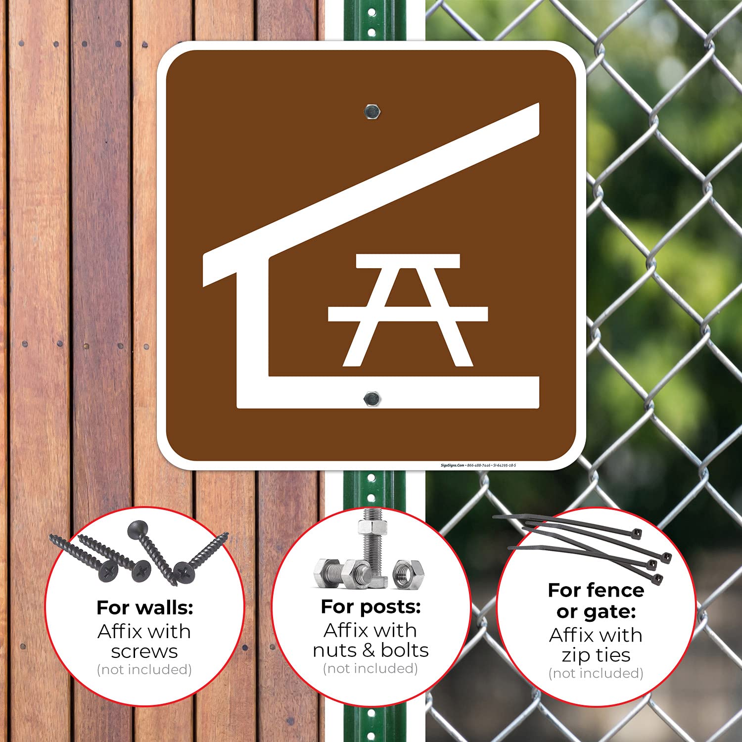 Picnic Shelter Sign, 18x18 Inches, Rust Free .063 Aluminum, Fade Resistant, Made in USA