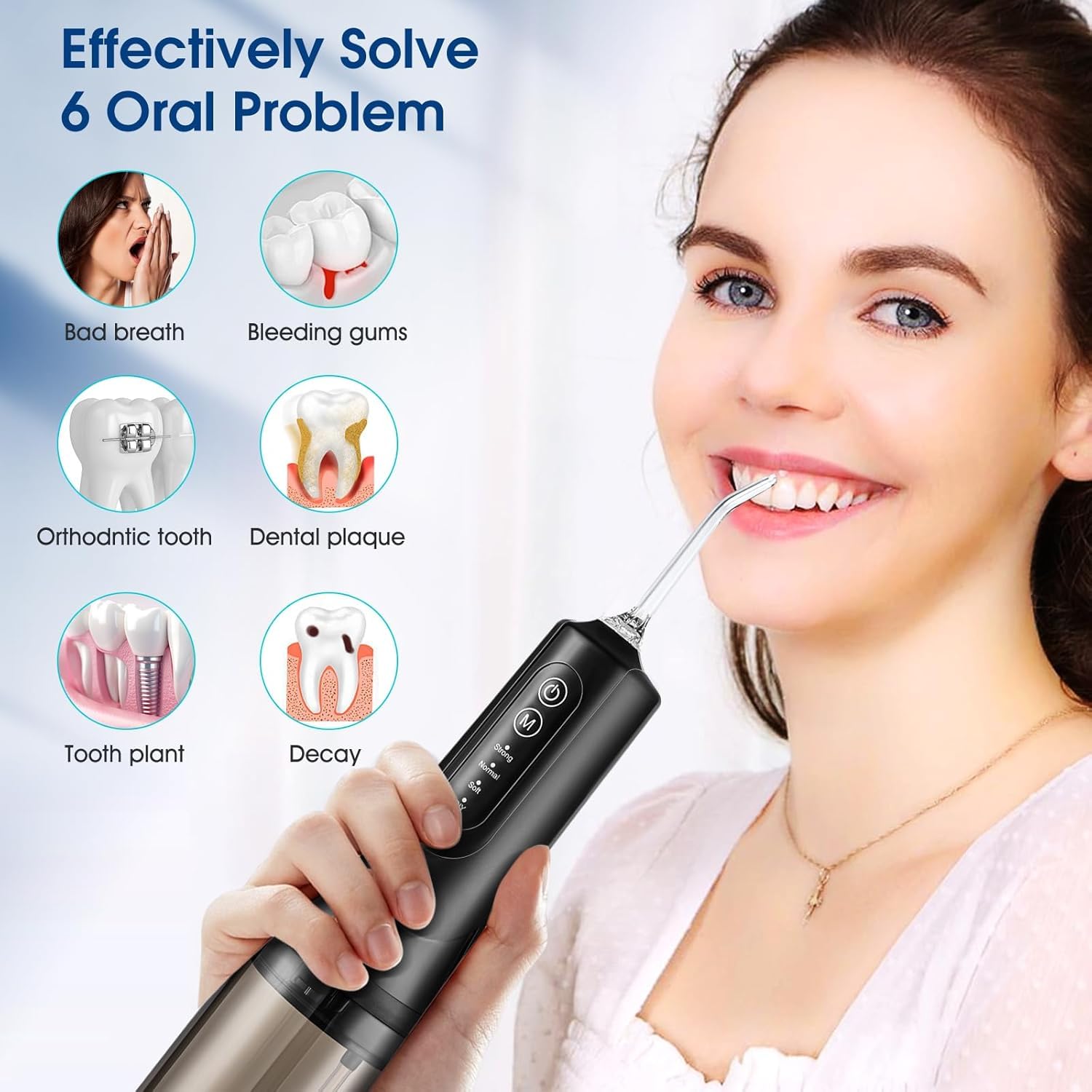 WaterFlosser Picks 260ML Cordless Acqua Elettrica Portatile Viaggio Acqua Orale Filo Interdentale