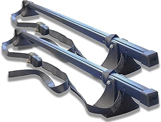 MPH Production 2Pcs 50" (127cm) Universal Fit Black Aluminum Window Frame Roof Rack Rail Cross Bars Utility Cargo Carrier...