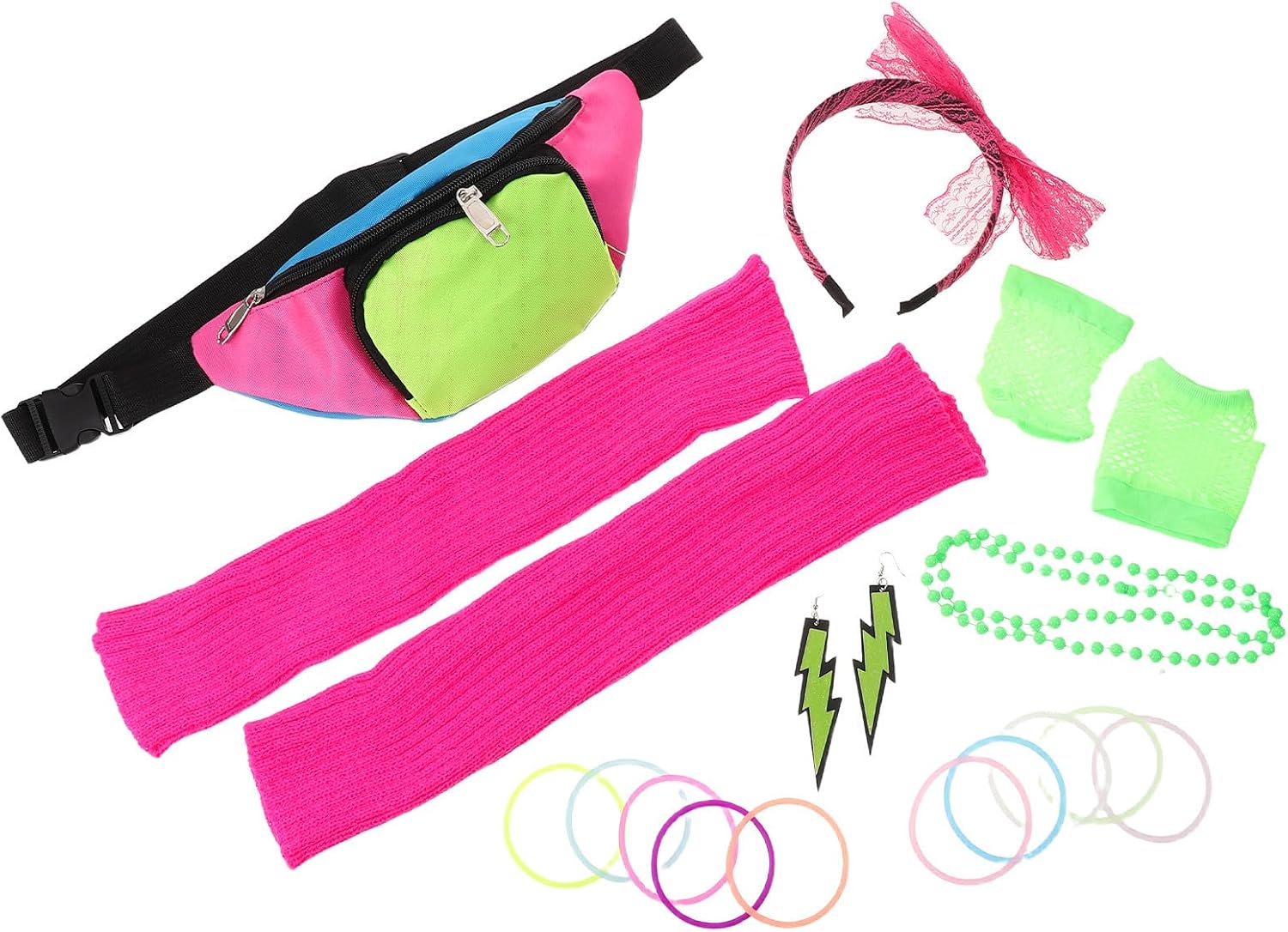 19pcs Women 80s Costume Accessories Set Halloween Season
