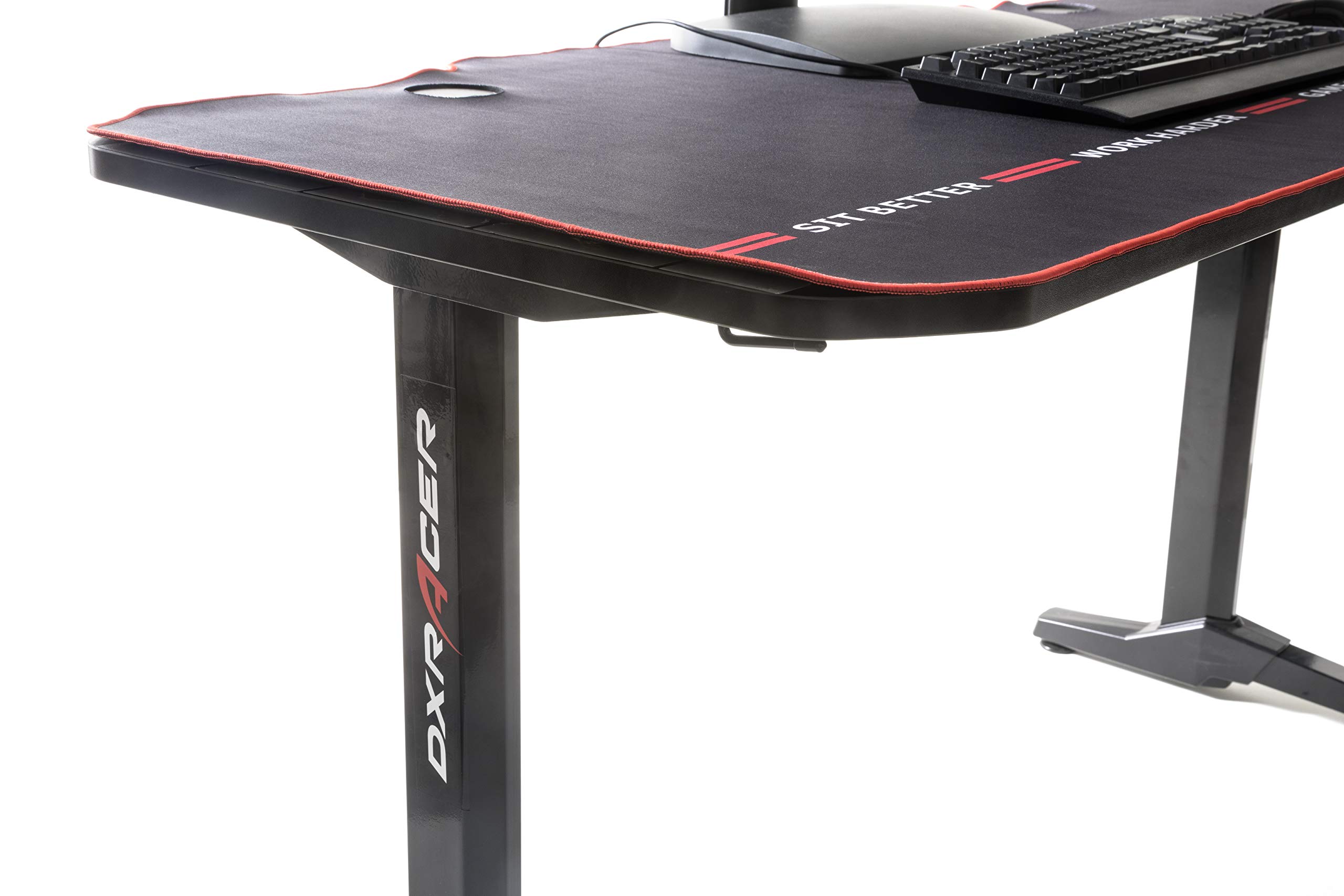 Robas Lund Gaming Tisch DX Racer 2 Gaming Desk Schwarz Carbonlook, BxHxT 140x75x65 cm
