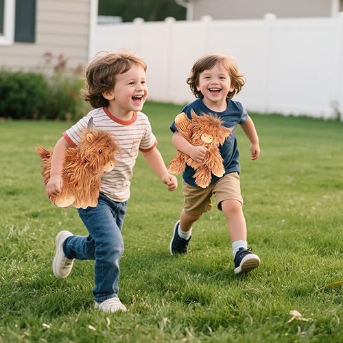 Miniatura 7 de Peluche de vaca de las Highlands calentable y enfriable, peluche de vaca microondable con almohadilla térmica para el dolor menstrual, peluche de