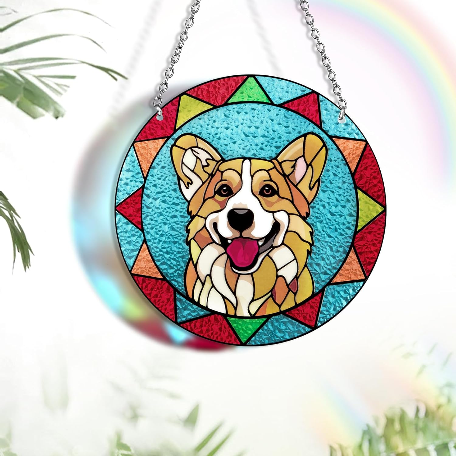 Dog Memorial Suncatcher, Stained Glass Corgi Gift Pet Memorial Ornament - Loss of Dog Sympathy Gift - Christmas Ornament for Women Men - Image 5