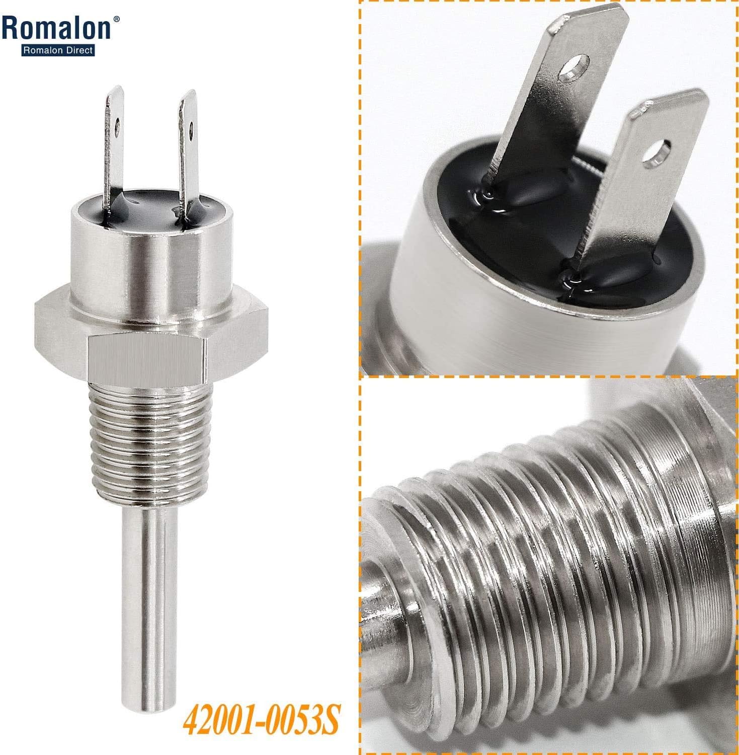 Romalon 42001-0053S Heater Thermistor Stainless Steel 3-Pack for Pool Heater Parts Replacement Part # 42001-0053S : Patio, Lawn & Garden